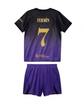 Barcelona Fermin Lopez #7 Maglia Gara Trasferta Repliche 2026-27 Bambino Maniche Corte